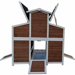 Mia's Pet Supply Chicken Coop Cages Omitree Deluxe Large Backyard Wood Chicken Coop Hen House With 4 Nesting Box