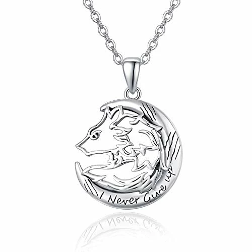 Best deal π Mia's Pet Supply TRISHULA Wolf Pendant Necklace Jewelry, Sterling Silver I Never Give Up Necklace π 1 Mia's Pet Supply TRISHULA Wolf Pendant Necklace Jewelry, Sterling Silver I Never Give Up Necklace