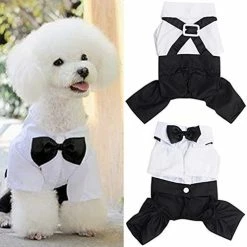 Mia's Pet Supply Small Dog Clothes Pet Stylish Wedding Shirt Formal Tuxedo