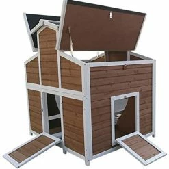 Mia's Pet Supply Chicken Coop Cages Omitree Deluxe Large Backyard Wood Chicken Coop Hen House With 4 Nesting Box