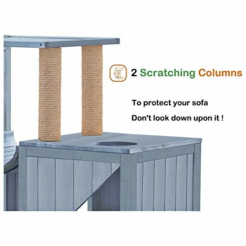 Buy ๐ Mia's Pet Supply Mcombo Cat House With Scratcher, Wood Cat Condo Furniture ๐ 9 Mia's Pet Supply Mcombo Cat House With Scratcher, Wood Cat Condo Furniture