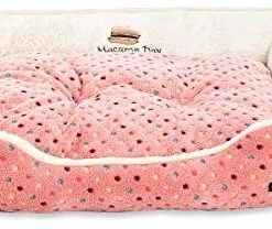 Mia's Pet Supply Cuddler Pet Bed, Pink Polka Dots Bedding