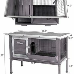 Mia's Pet Supply Aivituvin Rabbit Hutch, Wooden Bunny Cages Indoor
