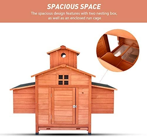 Discount 🔥 Mia's Pet Supply LAZY BUDDY Chicken Coop, 70 Wooden Chick Cage With 2 Hen Nesting Boxes Chicken Coop Cages 🥰 4 Mia's Pet Supply LAZY BUDDY Chicken Coop, 70 Wooden Chick Cage With 2 Hen Nesting Boxes Chicken Coop Cages