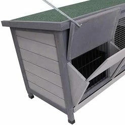 Mia's Pet Supply PawHut Wooden Outdoor Bunny Rabbit Hutch
