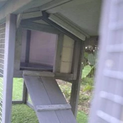 Mia's Pet Supply PawHut Large Outdoor Raised Painted Deluxe Wood Rabbit Hutch