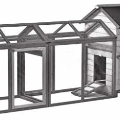 Mia's Pet Supply PawHut Large 100" Solid Wood Deluxe Outdoor Chicken Coop Chicken Coop Cages