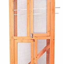Mia's Pet Supply Vilobos Large Wooden Aviary Standing Vertical Play House Aviary & Perches