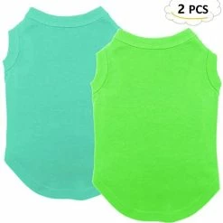 Mia's Pet Supply Chol&Vivi Dog Shirts Clothes, Dog Clothes T Shirt Vest Soft And Thin, 2pcs Blank Shirts Apparel