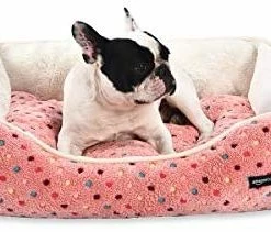Mia's Pet Supply Cuddler Pet Bed, Pink Polka Dots Bedding