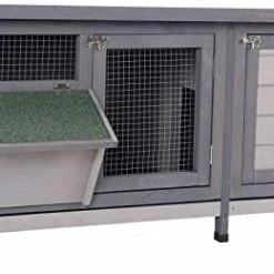 Mia's Pet Supply PawHut Wooden Outdoor Bunny Rabbit Hutch