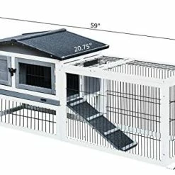 Mia's Pet Supply PawHut Solid Wood Rabbit Hutch