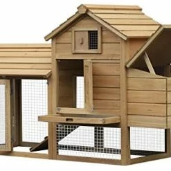 Mia's Pet Supply PawHut 59" Small Solid Wood Enclosed Outdoor Backyard Chicken Coop Kit