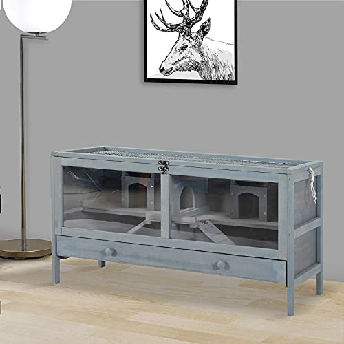 Best Pirce ⭐ Mia's Pet Supply Rabbit Houses & Accessories PawHut Wooden Hamster Cage Rodent Mouse ❤️ 2 Mia's Pet Supply Rabbit Houses & Accessories PawHut Wooden Hamster Cage Rodent Mouse