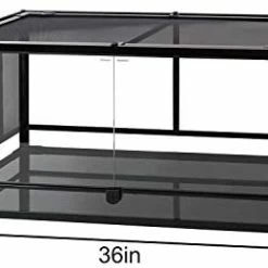 Mia's Pet Supply REPTI ZOO Reptile Glass Terrarium Tank Double Hinge Door With Screen Ventilation Houses, Pens & Crates