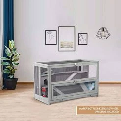 Mia's Pet Supply Aivituvin Rabbit Hutch, Wooden Bunny Cages Indoor Rabbit Houses & Accessories