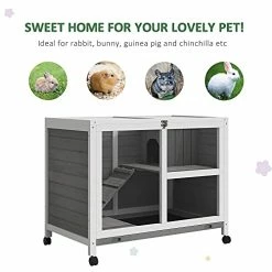 Mia's Pet Supply PawHut 2-Story Large Wooden Rabbit Hutch Pet House Bunny Cage Small Animal Habitat