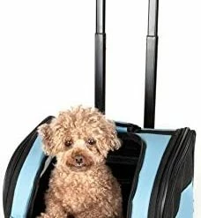 Mia's Pet Supply PET LIFE Wheeled Collapsible Breathable Airline Approved Travel Pet Dog Carrier
