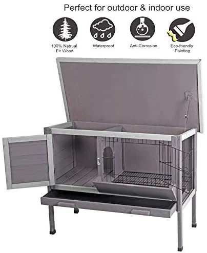 Brand new ๐ Mia's Pet Supply Aivituvin Rabbit Hutch, Wooden Bunny Cages Indoor ๐ 4 Mia's Pet Supply Aivituvin Rabbit Hutch, Wooden Bunny Cages Indoor