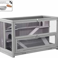 Mia's Pet Supply Aivituvin Rabbit Hutch, Wooden Bunny Cages Indoor Rabbit Houses & Accessories