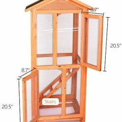 Mia's Pet Supply Vilobos Large Wooden Aviary Standing Vertical Play House Aviary & Perches