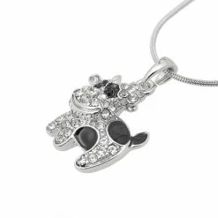 Mia's Pet Supply ChelseachicNYC Crystal Black Spot Cow Necklace Mia's Fashion Jewelry