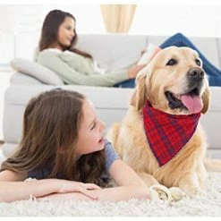 Mia's Pet Supply Freewindo Dog Bandana Set, 6PCS Reversible Plaid Dog Bandanas, Apparel