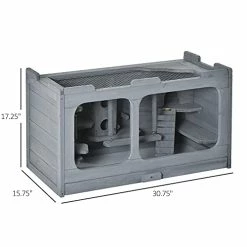 Promo ✨ Mia's Pet Supply PawHut Wooden Hamster Cage Rodent Small Animal Hutch With Seesaw, L 🌟 15 Mia's Pet Supply PawHut Wooden Hamster Cage Rodent Small Animal Hutch With Seesaw, L