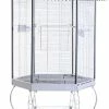 Mia's Pet Supply PawHut 44" Hexagon Covered Canopy Portable Aviary Flight Bird Cage With Storage