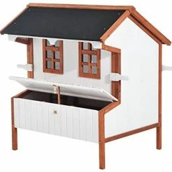 Budget 👍 Mia's Pet Supply Chicken Coop Cages PawHut 43" Raised Portable Backyard Wooden Cottage Chicken Coop 🎁 9 Mia's Pet Supply Chicken Coop Cages PawHut 43