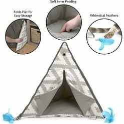 Mia's Pet Supply Kitty City Small Teepee And Feather Toy, Cat Toys