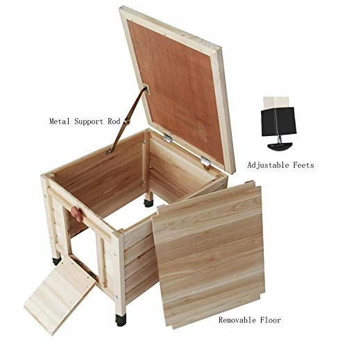 Flash Sale ✔️ Mia's Pet Supply ROCKEVER Small Animal Houses Outdoor, Wooden Rabbit Hutch Elevated With Door, Feral Cat Shelter Grey 👍 9 Mia's Pet Supply ROCKEVER Small Animal Houses Outdoor, Wooden Rabbit Hutch Elevated With Door, Feral Cat Shelter Grey