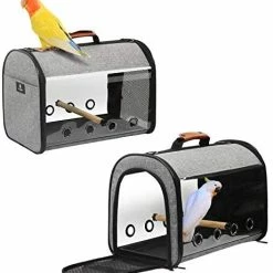 Mia's Pet Supply X-ZONE Portable Pet Bird Parrot Carrier Transparent Breathable Travel Cage