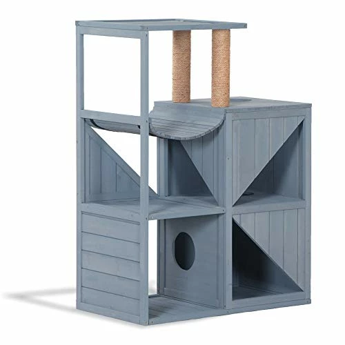 Buy ๐ Mia's Pet Supply Mcombo Cat House With Scratcher, Wood Cat Condo Furniture ๐ 7 Mia's Pet Supply Mcombo Cat House With Scratcher, Wood Cat Condo Furniture