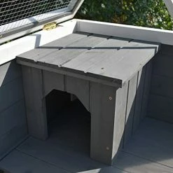 Mia's Pet Supply PawHut Solid Wood Rabbit Hutch/Home Pet House