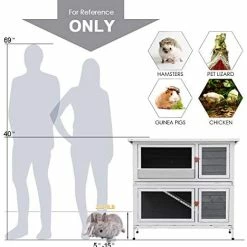 Mia's Pet Supply Lovupet 43inch 2-Story Elevated Stacked Outdoor Wooden Rabbit Hutch