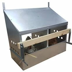 Mia's Pet Supply Chicken Coop Cages 2 Hole Heavy Duty 23ga Galvanized Chicken Nesting Laying Roost Box
