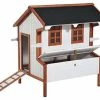 Mia's Pet Supply Chicken Coop Cages PawHut 43" Raised Portable Backyard Wooden Cottage Chicken Coop