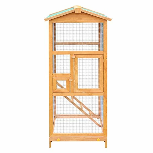 Wholesale โค๏ธ Mia's Pet Supply Aviary & Perches PawHut 65" Large Wooden Vertical Outdoor Aviary Flight House Bird Cage With 2 Doors ๐ 6 Mia's Pet Supply Aviary & Perches PawHut 65" Large Wooden Vertical Outdoor Aviary Flight House Bird Cage With 2 Doors