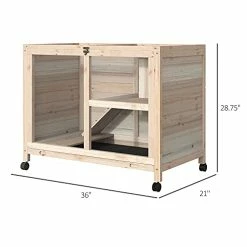 Mia's Pet Supply PawHut 2-Story Large Wooden Rabbit Hutch Pet House Bunny Cage Small Animal Habitat