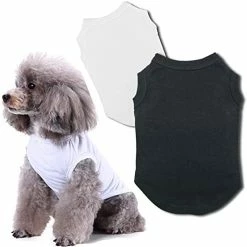 Mia's Pet Supply Chol&Vivi Dog Shirts Clothes, Dog Clothes T Shirt Vest Soft And Thin, 2pcs Blank Shirts Apparel