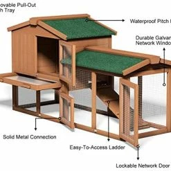 Best deal 😉 Mia's Pet Supply Rabbit Houses & Accessories Tangkula Large Chicken Coop, 58" Wooden Hen House 🤩 14 Mia's Pet Supply Rabbit Houses & Accessories Tangkula Large Chicken Coop, 58