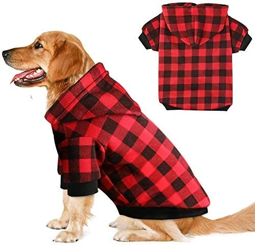 New ⌛ Mia's Pet Supply Apparel Plaid 🐶 Dog Hoodie Sweatshirt 🐶 Dog Sweater 😀 1 Mia's Pet Supply Apparel Plaid Dog Hoodie Sweatshirt Dog Sweater