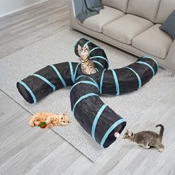 Mia's Pet Supply S-Type Cat Tunnel, 2 Way/3 Way/4 Way/5 Way Collapsible S-Shape