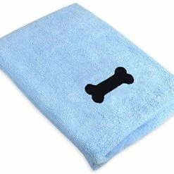 Mia's Pet Supply DII Bone Dry Microfiber Dog Bath Towel With Embroidered Paw Print Hygiene