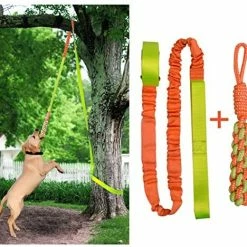 Mia's Pet Supply Dog Toys Outdoor Hanging Bungee Dog Tug Toy, Interactive Tug-of-War