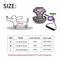 Mia's Pet Supply Multi-Colored Stylish Dog Walking Vest Harness And Leash Set- Leashes And Harness