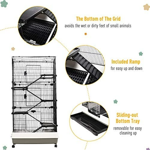 New โ Mia's Pet Supply Rabbit Houses & Accessories PawHut 6-Tier Tall Rabbit Cage For Hamsters, Chinchillas, & Gerbils ๐ฅฐ 5 Mia's Pet Supply Rabbit Houses & Accessories PawHut 6-Tier Tall Rabbit Cage For Hamsters, Chinchillas, & Gerbils