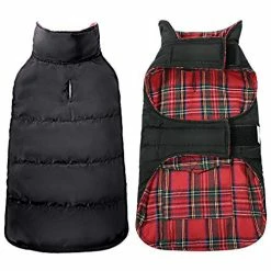 Mia's Pet Supply Apparel KAMA BRIDAL Plaid Dog Fleece Vest, Reversible Warm Dog Clothes,