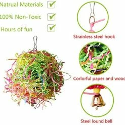Mia's Pet Supply Vehomy Chicken Toys For Hen With Natural Colorful Loofah Shredder Toys